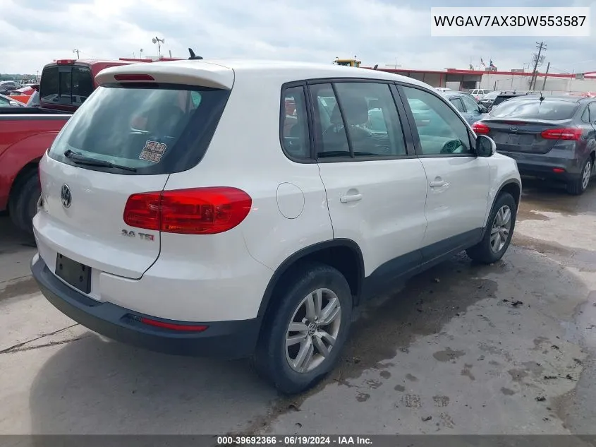 2013 Volkswagen Tiguan S VIN: WVGAV7AX3DW553587 Lot: 39692366