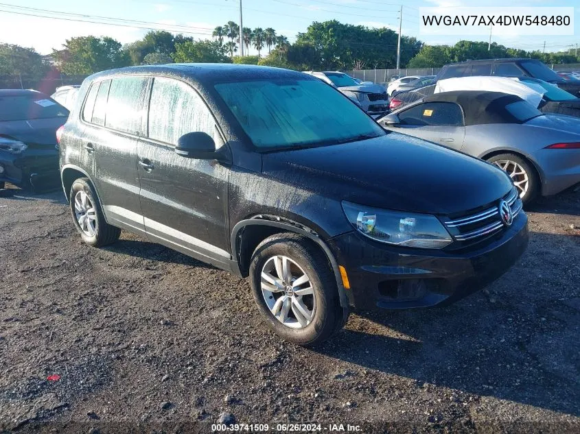 2013 Volkswagen Tiguan S VIN: WVGAV7AX4DW548480 Lot: 39741509