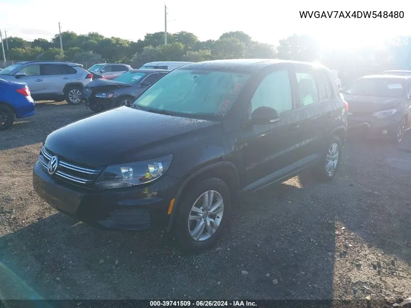 2013 Volkswagen Tiguan S VIN: WVGAV7AX4DW548480 Lot: 39741509