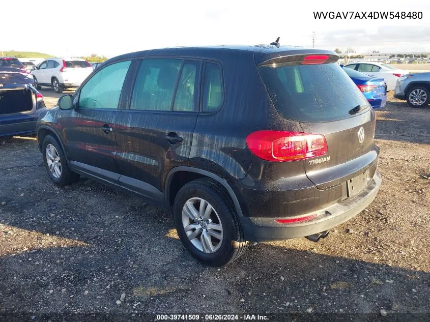 2013 Volkswagen Tiguan S VIN: WVGAV7AX4DW548480 Lot: 39741509