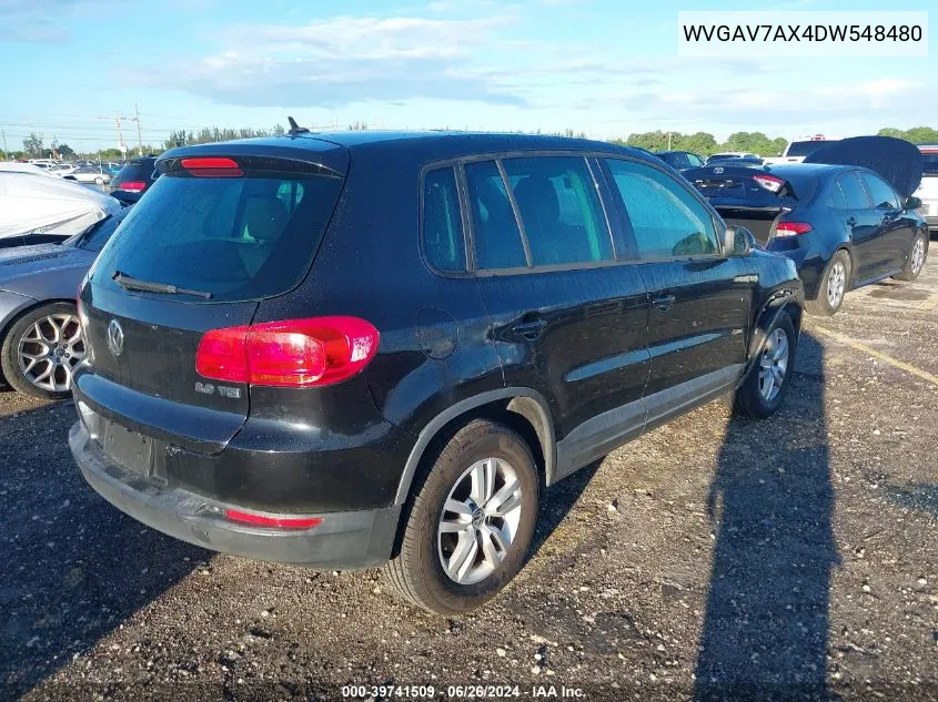 2013 Volkswagen Tiguan S VIN: WVGAV7AX4DW548480 Lot: 39741509