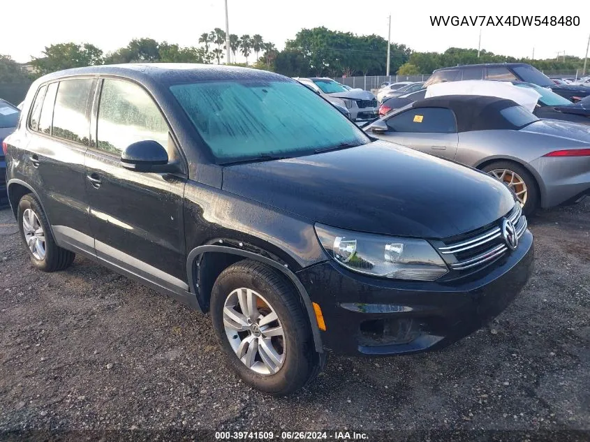 2013 Volkswagen Tiguan S VIN: WVGAV7AX4DW548480 Lot: 39741509