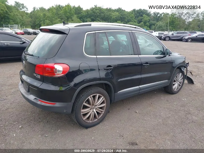 2013 Volkswagen Tiguan Se VIN: WVGBV3AX4DW622834 Lot: 39935629