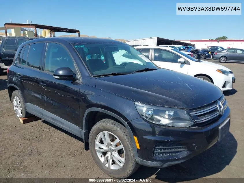 WVGBV3AX8DW597744 2013 Volkswagen Tiguan S