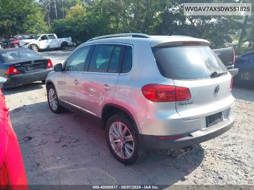 2013 Volkswagen Tiguan S/Se/Sel VIN: WVGAV7AX5DW551825 Lot: 40058517