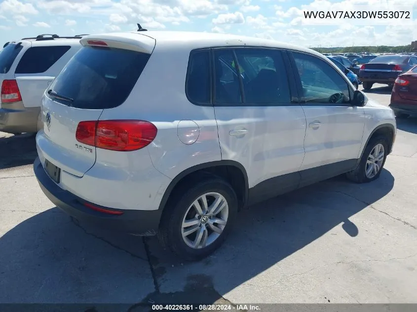 2013 Volkswagen Tiguan S VIN: WVGAV7AX3DW553072 Lot: 40226361