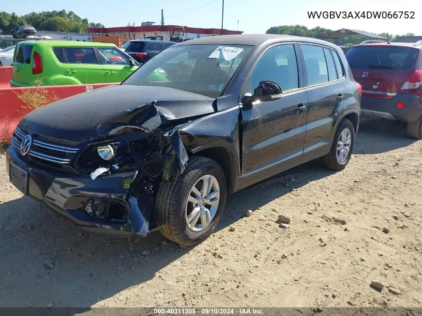 2013 Volkswagen Tiguan S VIN: WVGBV3AX4DW066752 Lot: 40311305