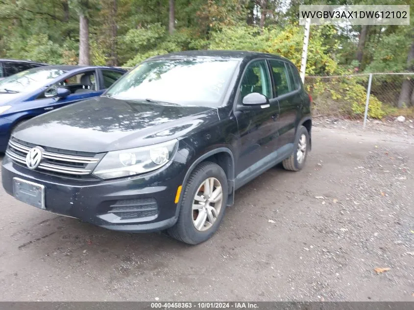 2013 Volkswagen Tiguan S VIN: WVGBV3AX1DW612102 Lot: 40458363