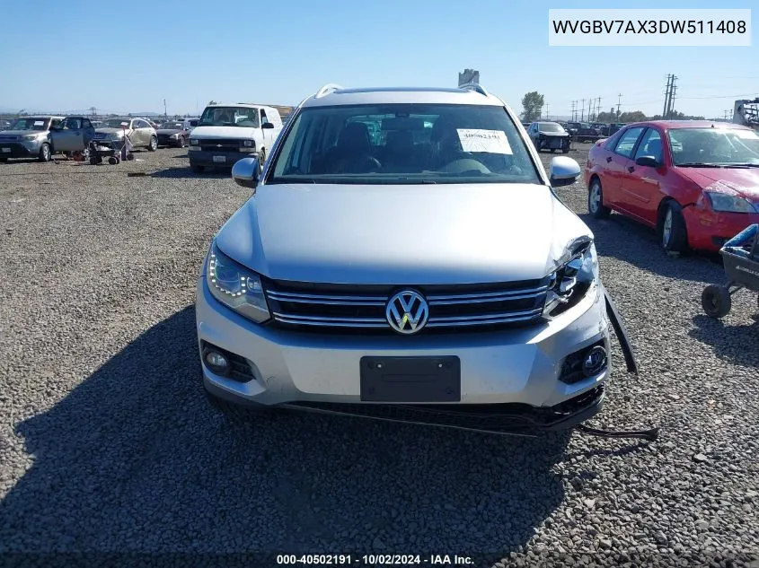 WVGBV7AX3DW511408 2013 Volkswagen Tiguan Sel