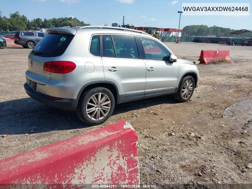 2013 Volkswagen Tiguan Se VIN: WVGAV3AXXDW624468 Lot: 40544291