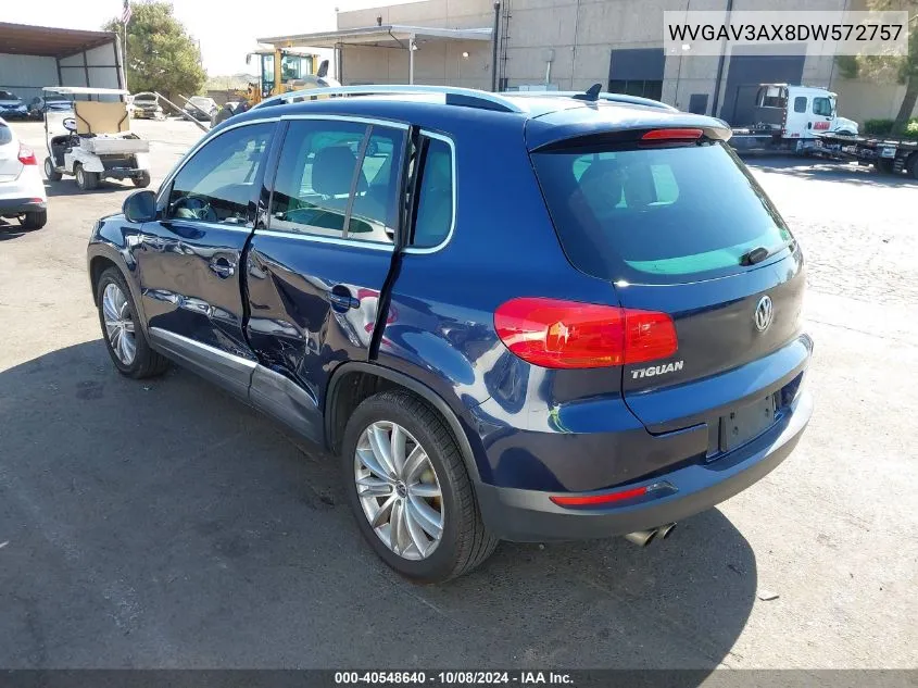 2013 Volkswagen Tiguan Se VIN: WVGAV3AX8DW572757 Lot: 40548640