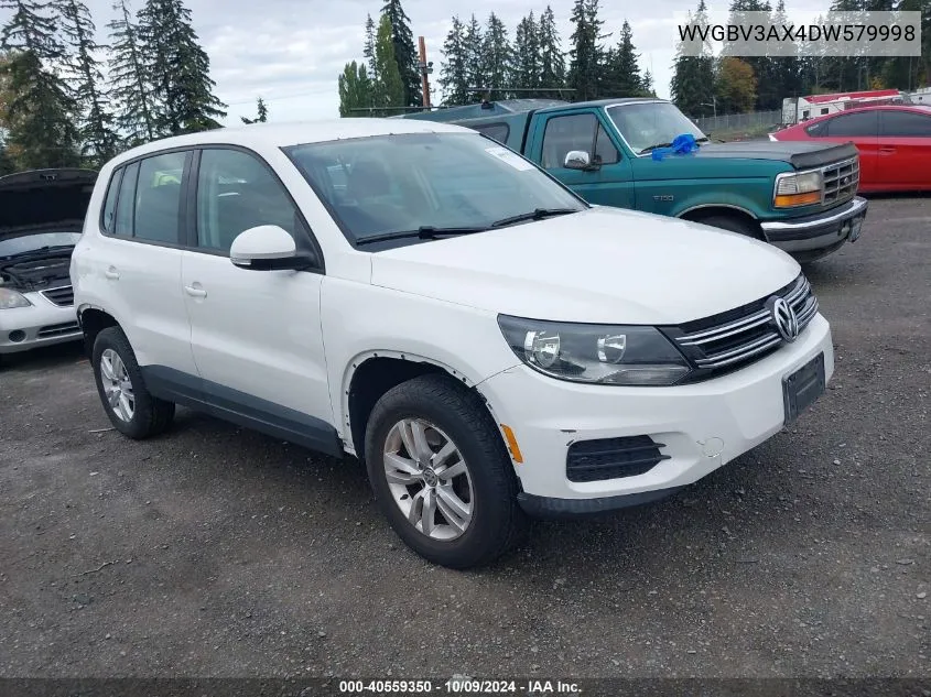 2013 Volkswagen Tiguan S VIN: WVGBV3AX4DW579998 Lot: 40559350