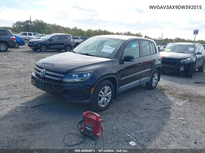 2013 Volkswagen Tiguan S VIN: WVGAV3AX9DW592015 Lot: 40594073