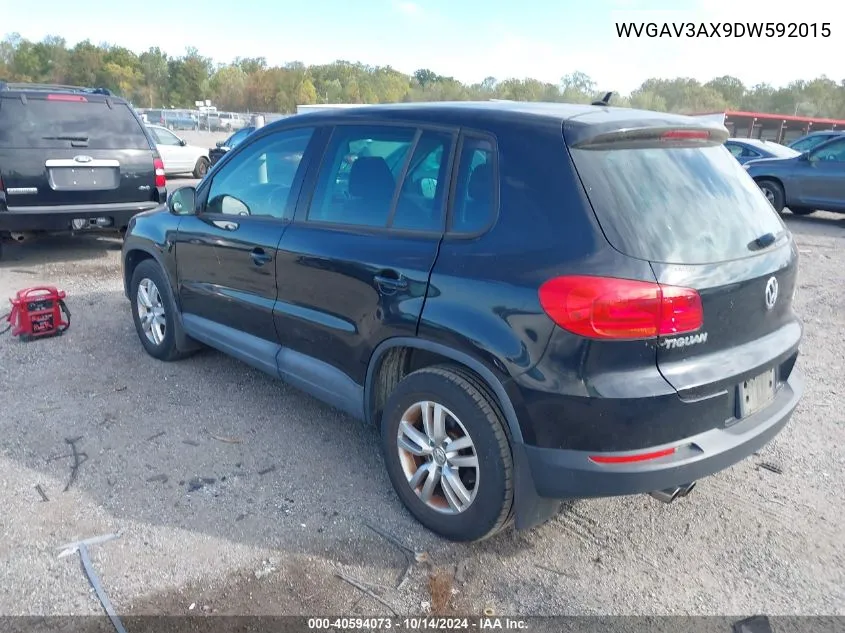 2013 Volkswagen Tiguan S VIN: WVGAV3AX9DW592015 Lot: 40594073