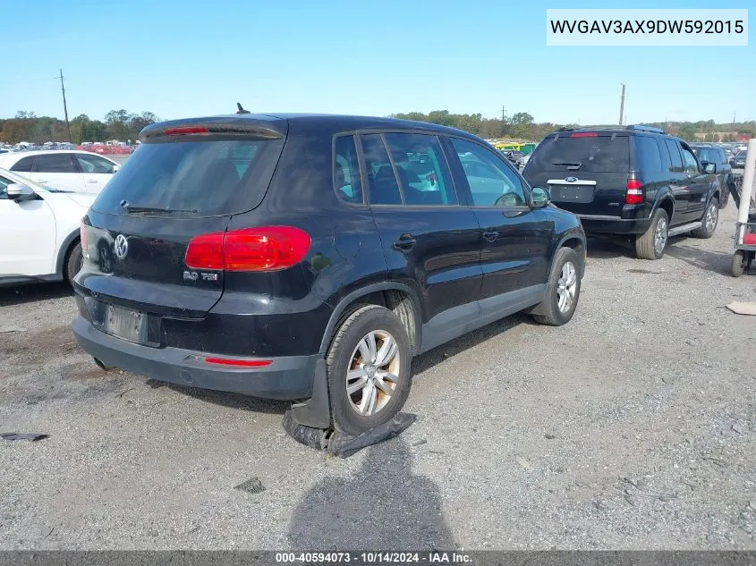 2013 Volkswagen Tiguan S VIN: WVGAV3AX9DW592015 Lot: 40594073