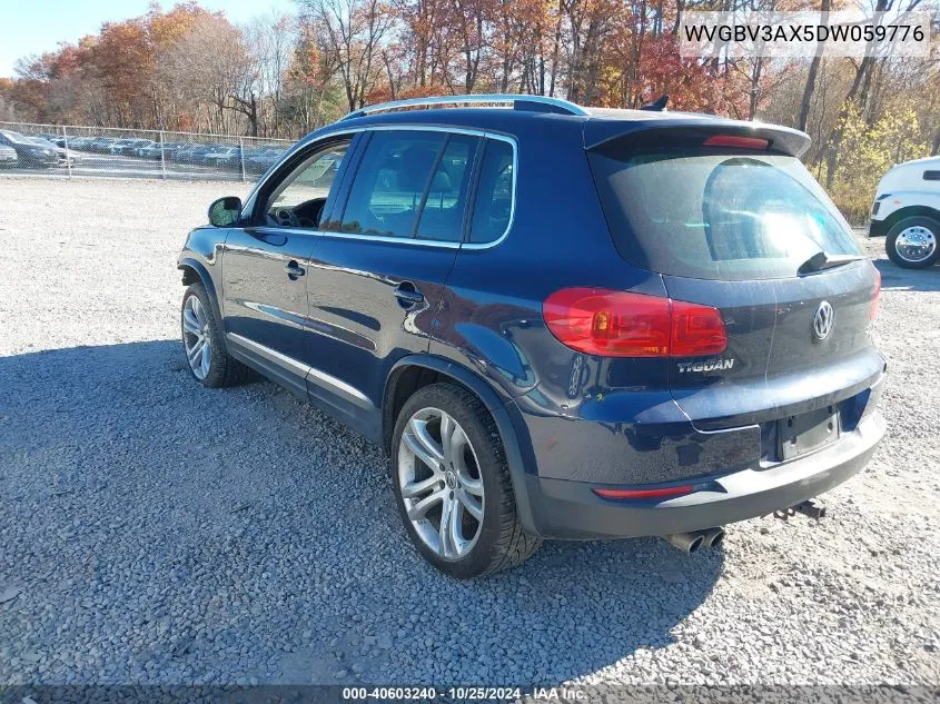 2013 Volkswagen Tiguan Sel VIN: WVGBV3AX5DW059776 Lot: 40603240