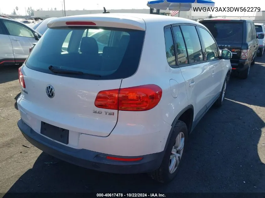 2013 Volkswagen Tiguan S VIN: WVGAV3AX3DW562279 Lot: 40617478