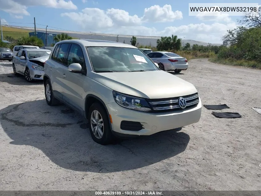 2013 Volkswagen Tiguan S VIN: WVGAV7AX8DW532198 Lot: 40639189