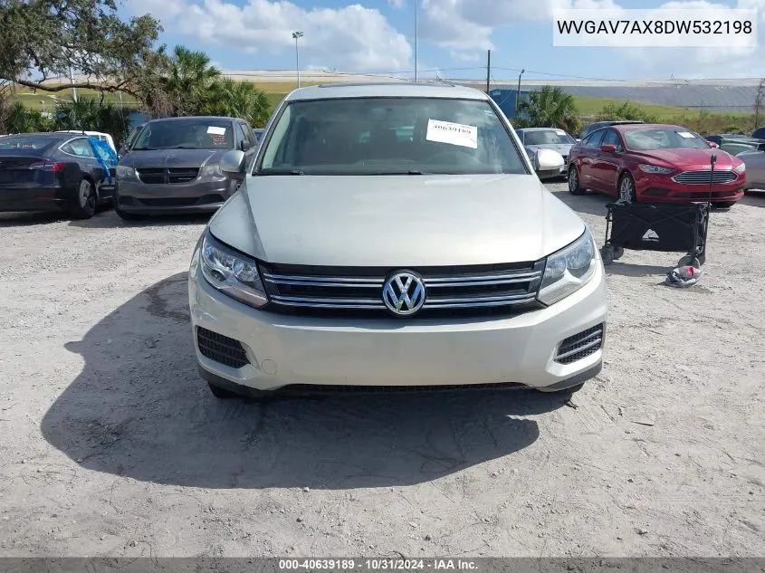 2013 Volkswagen Tiguan S VIN: WVGAV7AX8DW532198 Lot: 40639189