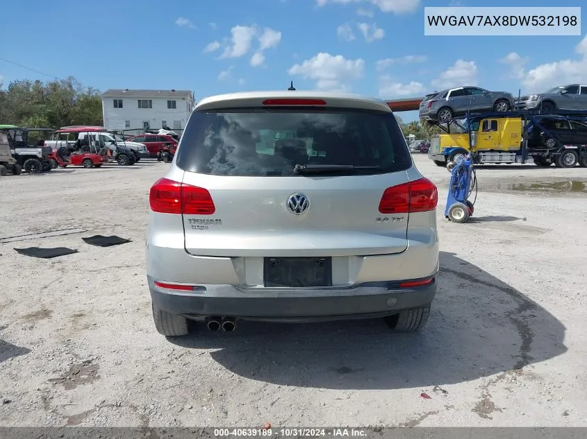 2013 Volkswagen Tiguan S VIN: WVGAV7AX8DW532198 Lot: 40639189