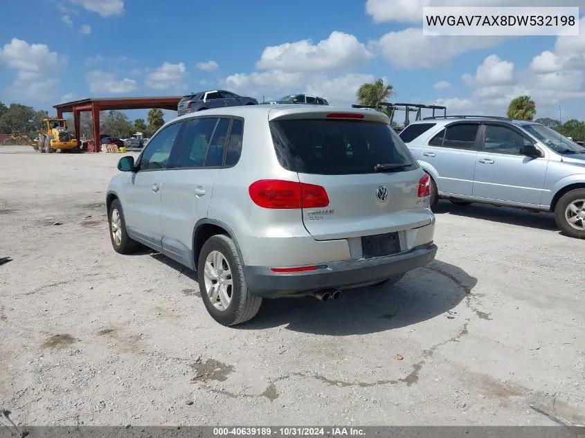 2013 Volkswagen Tiguan S VIN: WVGAV7AX8DW532198 Lot: 40639189