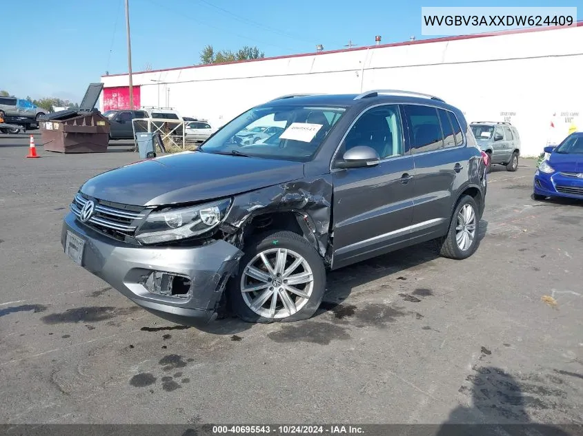 2013 Volkswagen Tiguan Se VIN: WVGBV3AXXDW624409 Lot: 40695543