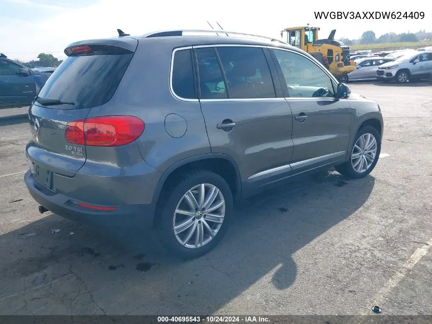 2013 Volkswagen Tiguan Se VIN: WVGBV3AXXDW624409 Lot: 40695543