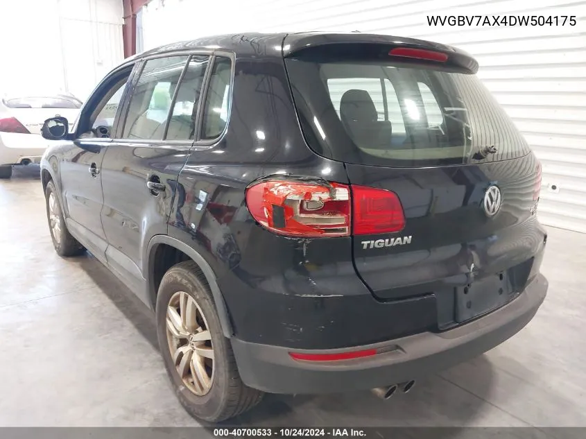 2013 Volkswagen Tiguan S VIN: WVGBV7AX4DW504175 Lot: 40700533