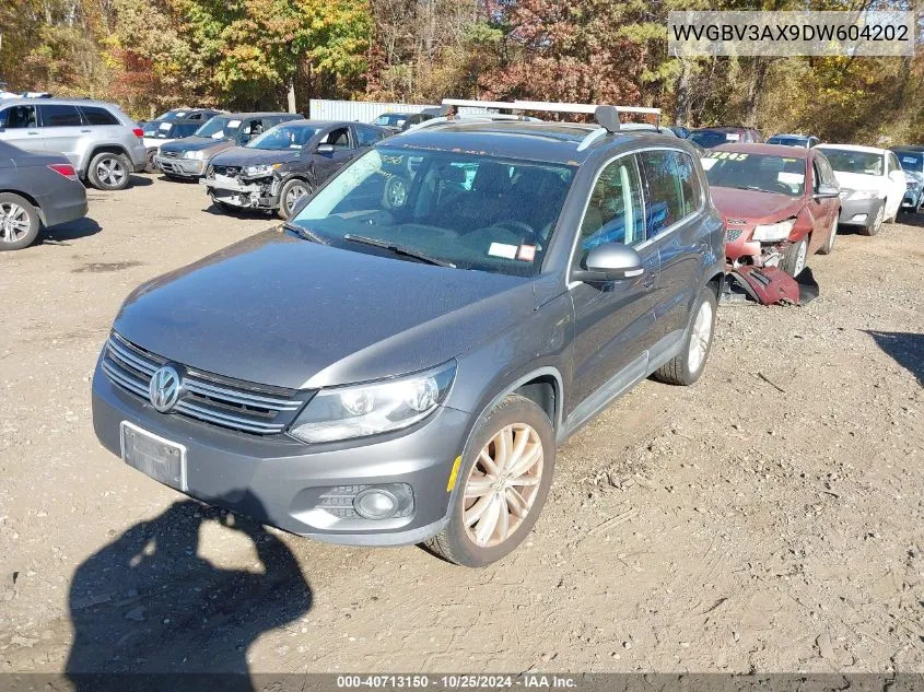 2013 Volkswagen Tiguan Se VIN: WVGBV3AX9DW604202 Lot: 40713150