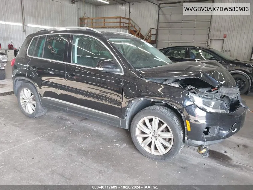 2013 Volkswagen Tiguan Se VIN: WVGBV3AX7DW580983 Lot: 40717609