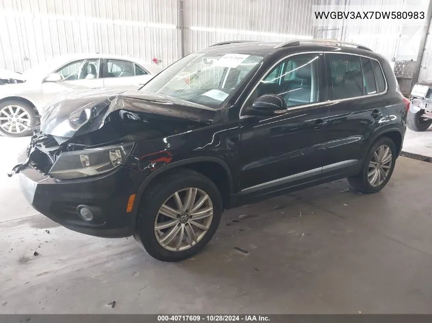 2013 Volkswagen Tiguan Se VIN: WVGBV3AX7DW580983 Lot: 40717609