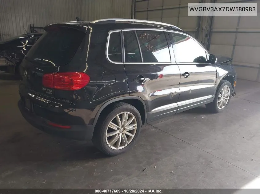 2013 Volkswagen Tiguan Se VIN: WVGBV3AX7DW580983 Lot: 40717609