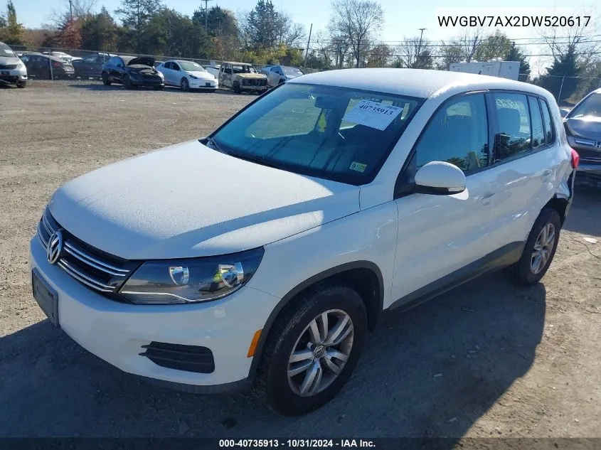 2013 Volkswagen Tiguan S VIN: WVGBV7AX2DW520617 Lot: 40735913