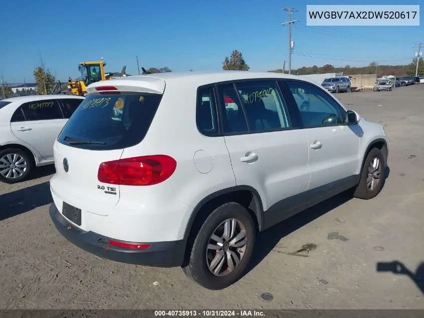 2013 Volkswagen Tiguan S VIN: WVGBV7AX2DW520617 Lot: 40735913