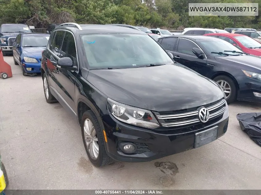 2013 Volkswagen Tiguan Se VIN: WVGAV3AX4DW587112 Lot: 40755441