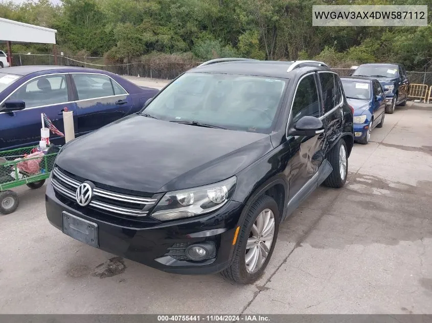 2013 Volkswagen Tiguan Se VIN: WVGAV3AX4DW587112 Lot: 40755441