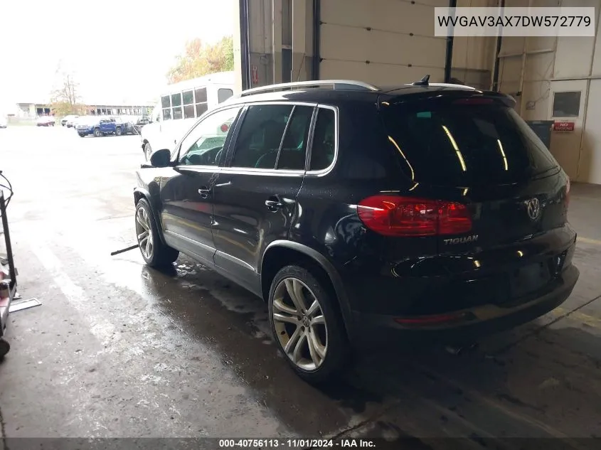 2013 Volkswagen Tiguan Sel VIN: WVGAV3AX7DW572779 Lot: 40756113