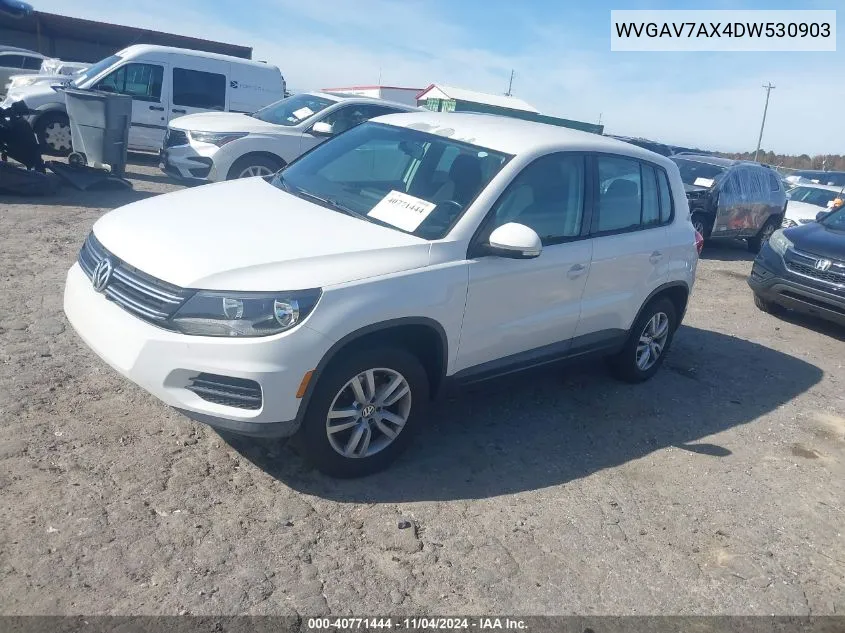 2013 Volkswagen Tiguan S VIN: WVGAV7AX4DW530903 Lot: 40771444