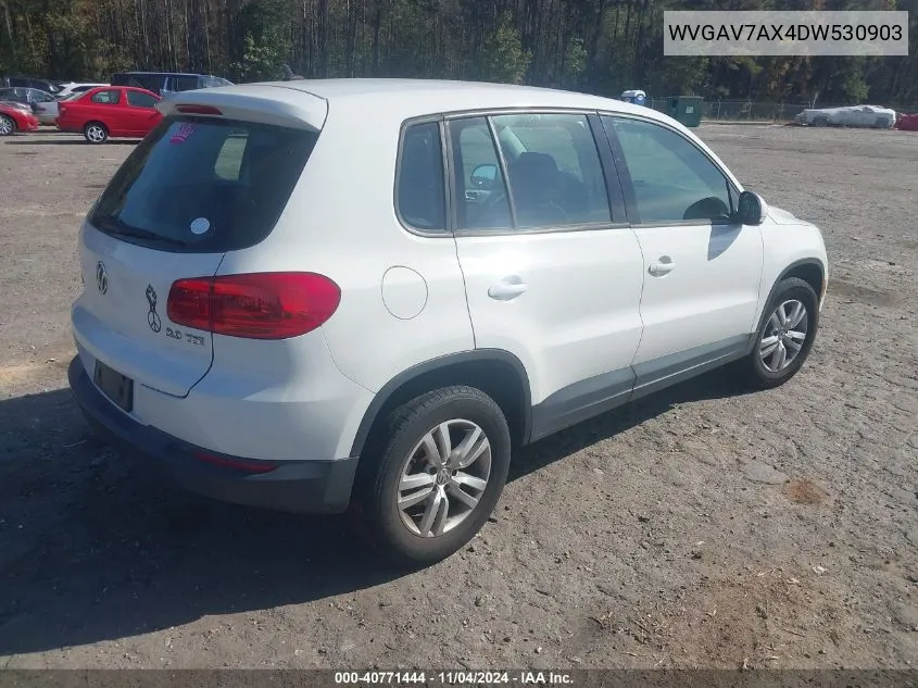 2013 Volkswagen Tiguan S VIN: WVGAV7AX4DW530903 Lot: 40771444