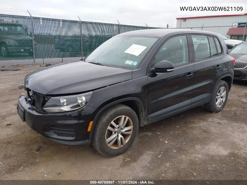 2013 Volkswagen Tiguan S VIN: WVGAV3AX0DW621109 Lot: 40788907