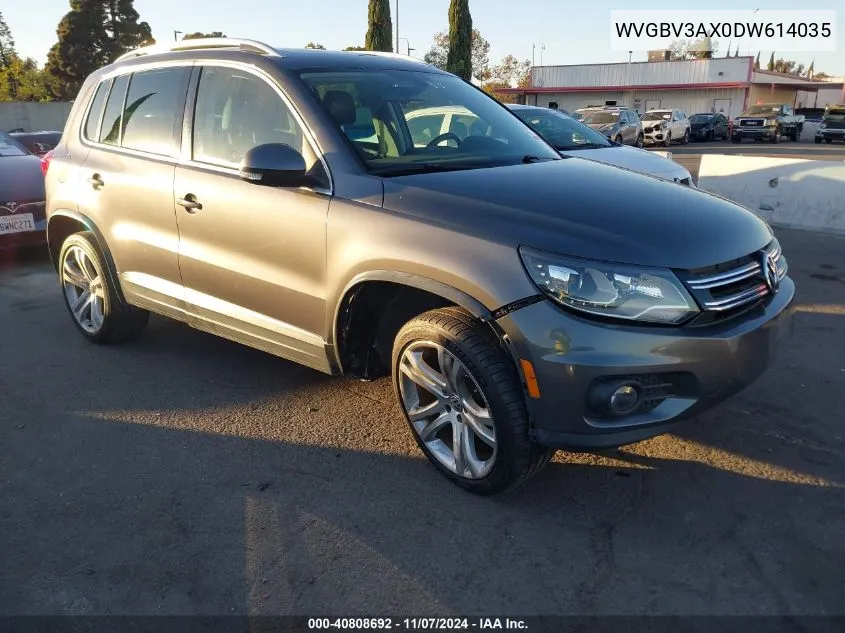 2013 Volkswagen Tiguan Sel VIN: WVGBV3AX0DW614035 Lot: 40808692