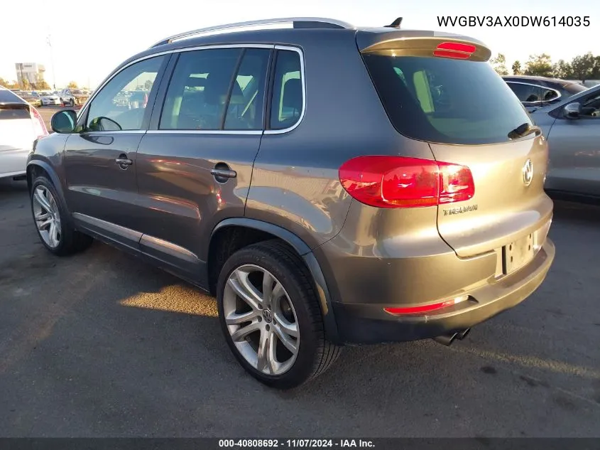 2013 Volkswagen Tiguan Sel VIN: WVGBV3AX0DW614035 Lot: 40808692