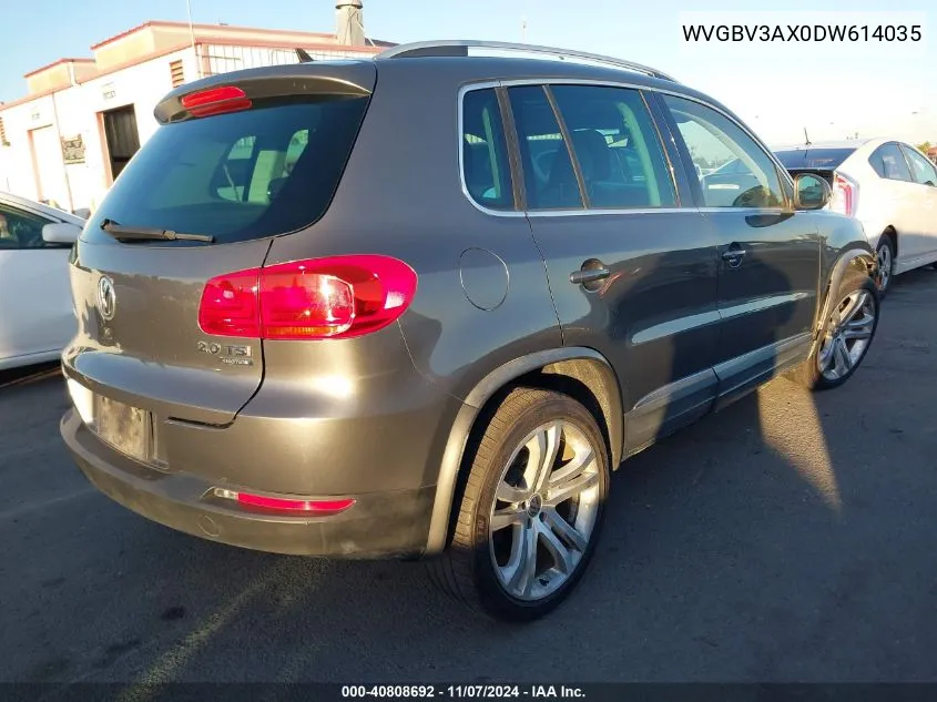 2013 Volkswagen Tiguan Sel VIN: WVGBV3AX0DW614035 Lot: 40808692