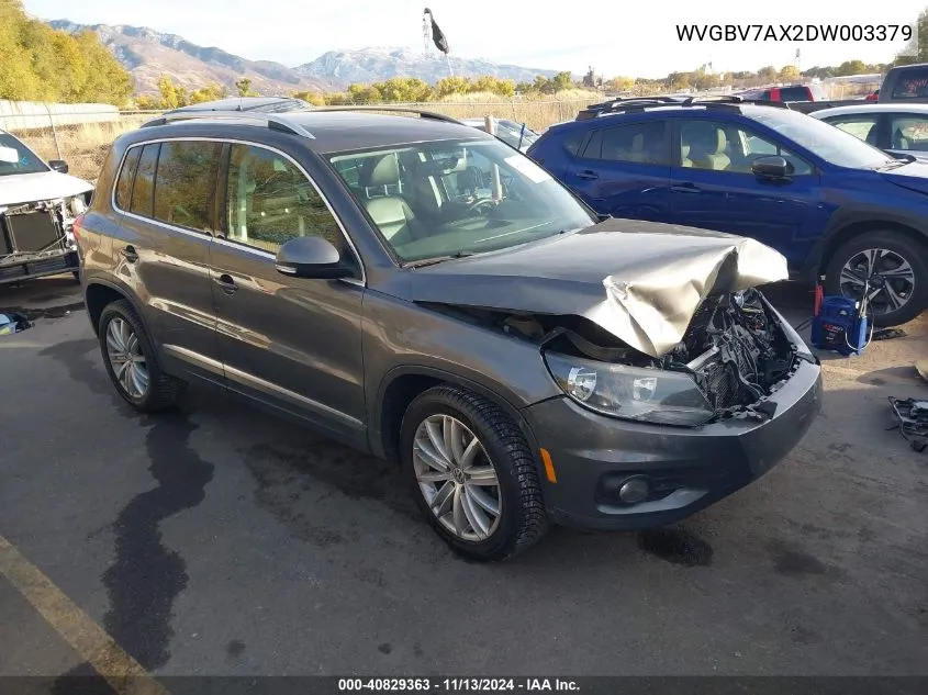 WVGBV7AX2DW003379 2013 Volkswagen Tiguan Se