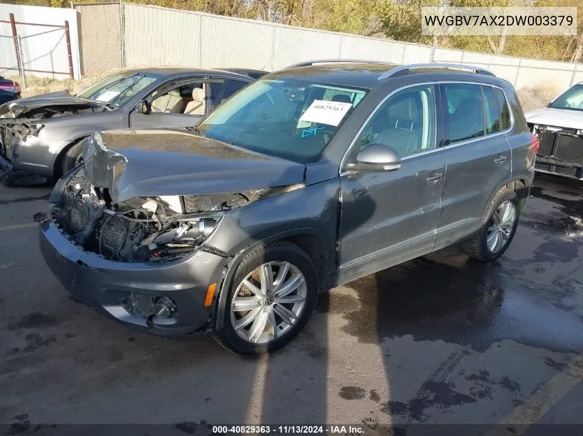 WVGBV7AX2DW003379 2013 Volkswagen Tiguan Se