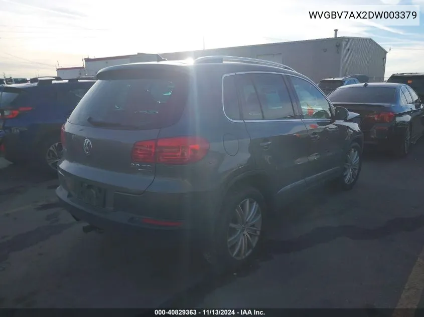 WVGBV7AX2DW003379 2013 Volkswagen Tiguan Se