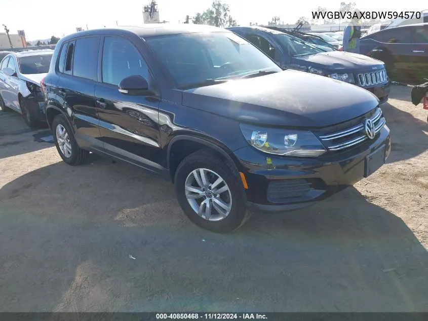 2013 Volkswagen Tiguan S VIN: WVGBV3AX8DW594570 Lot: 40850468