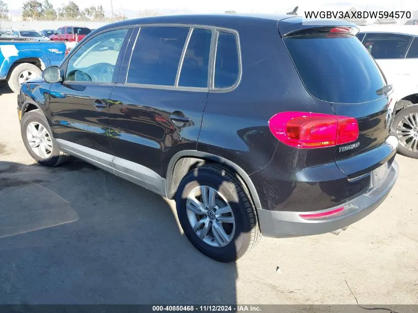 2013 Volkswagen Tiguan S VIN: WVGBV3AX8DW594570 Lot: 40850468