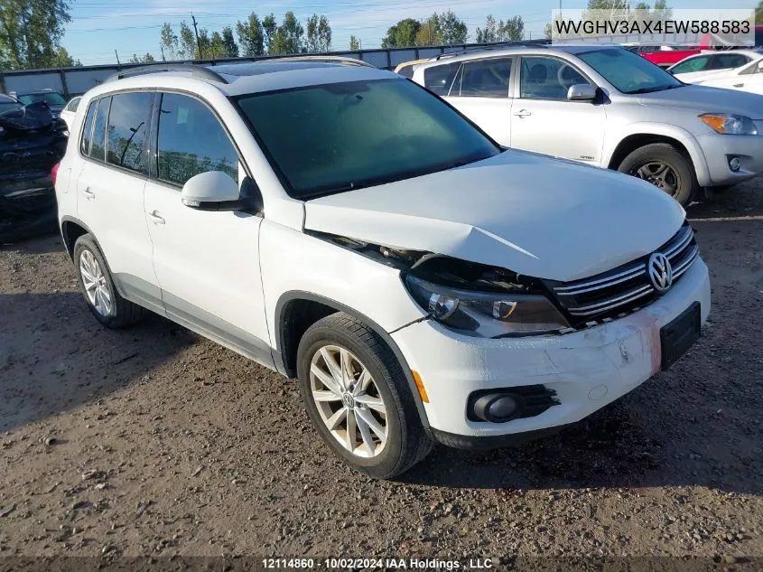 2014 Volkswagen Tiguan VIN: WVGHV3AX4EW588583 Lot: 12114860