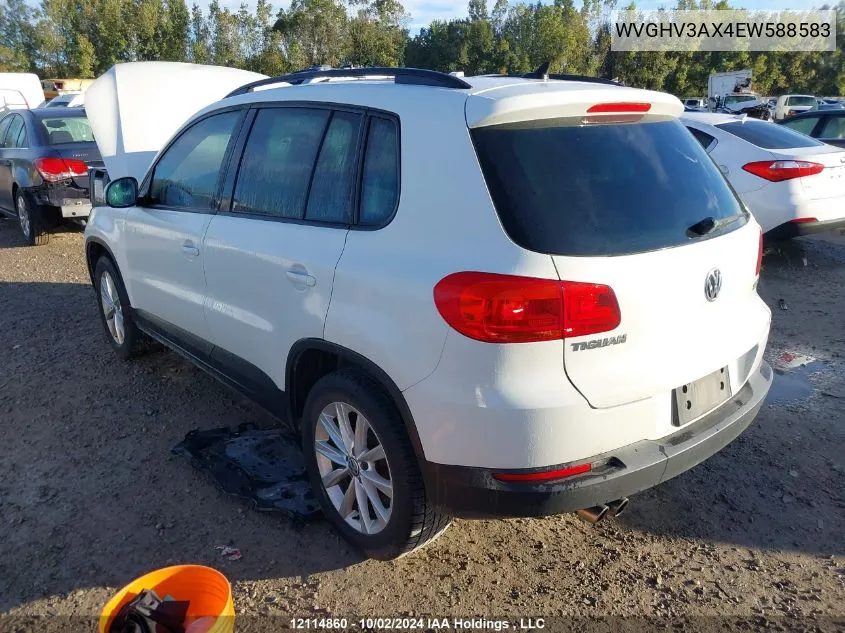 2014 Volkswagen Tiguan VIN: WVGHV3AX4EW588583 Lot: 12114860